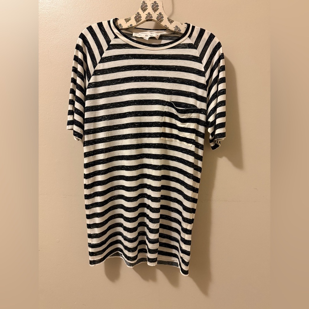 Yigal Azrouel MensWare Black/Cream Stripped  Super Soft Tee,Size-Med(or Unisex)